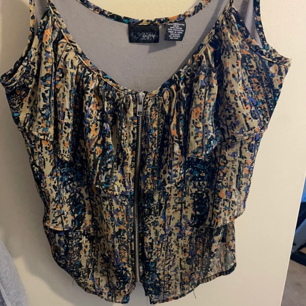 Zipper front tank top